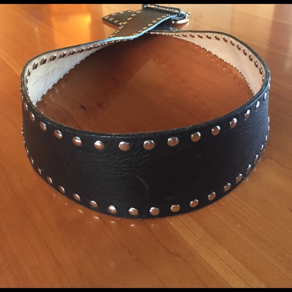Italian leather stud belt